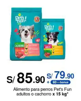 Metro Alimento para perros Pet's Fun adultos o cachorro x 15 kg oferta