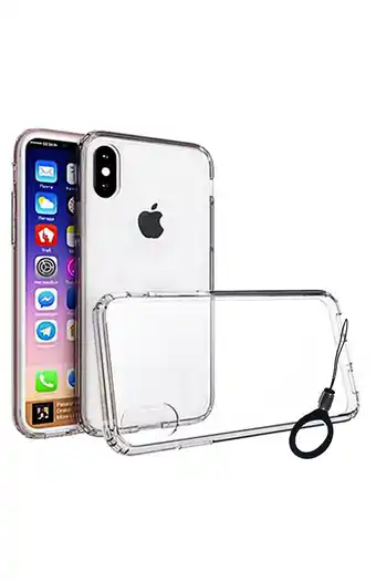 Tiendas EFE Case funda iphone xs x transparente + aro sujetador oferta