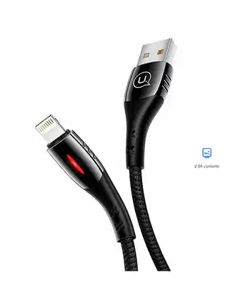 Tiendas EFE Cable tejido iphone 1.2 mt us-sj303 - negro oferta