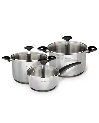 Tiendas EFE Juego de ollas record gia plus 6 piezas: olla 24 + olla 20 + cacerola 16 t/v oferta