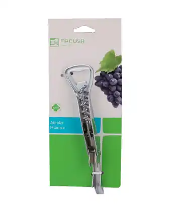 Tiendas EFE Destapador con sacacorcho facusa acero inoxidable oferta