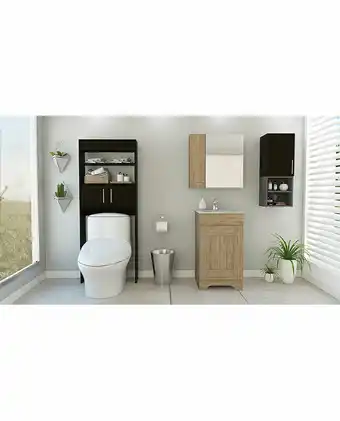 Tiendas EFE Combo my bath tuhome botiquín + mueble lavamanos + mueble auxiliar + optimizador - miel/wengue oferta