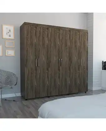 Tiendas EFE Clóset tuhome amatista - 6 puertas 2 cajones coñac/blanco oferta