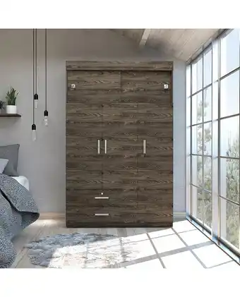 Tiendas EFE Clóset tuhome manila z-120 - 5 puertas coñac/blanco oferta