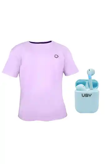 Tiendas EFE Polo manga corta algodón lila + audífonos táctiles i12 oferta