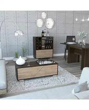 Tiendas EFE Bar + mesa centro tuhome fraktal - habano y miel oferta