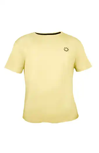 Tiendas EFE Polo casual de algodón cuello redondo amarillo oferta