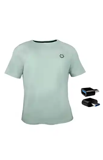 Tiendas EFE Polo manga corta algodón cemento+ adaptador otg tipo c oferta