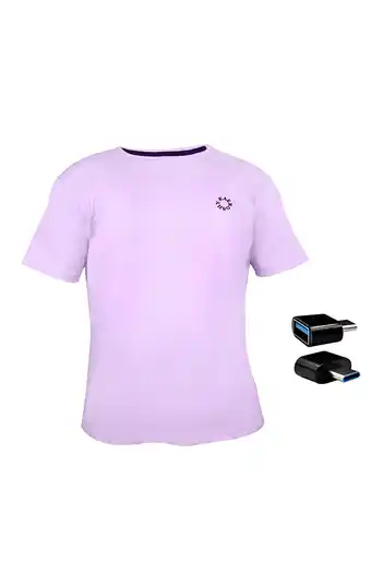 Tiendas EFE Polo manga corta algodón lila + adaptador otg tipo c oferta