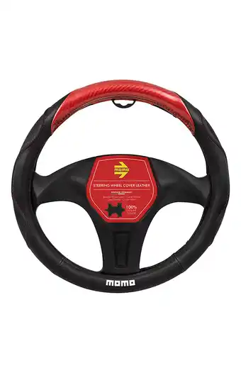 Tiendas EFE Cubre volante de cuero momo black/red oferta