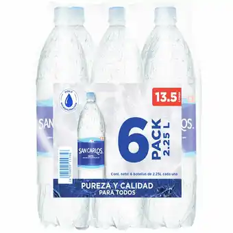 Tottus Six pack agua san carlos 2.25lt oferta