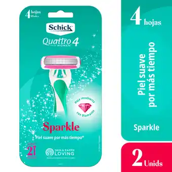 Tottus Maquina de afeitar quattro sparkle mujer oferta