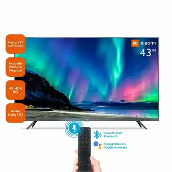 Tottus Televisor led smart tv xiaomi 43"4k hdr oferta