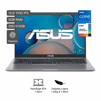 Tottus Laptop asus x515 15'' ci7 1165g7 8gb 512ssd w10 oferta