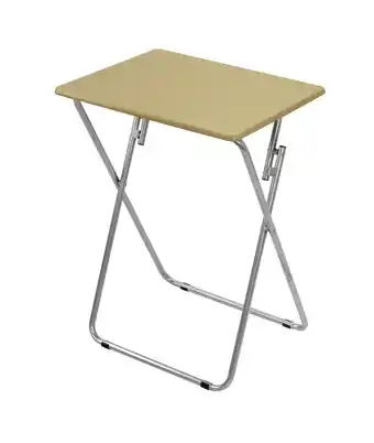 Tottus Mesa auxiliar plegable color bambú oferta