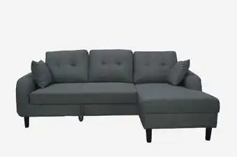 Tottus Sofa seccional gris oscuro metal oferta