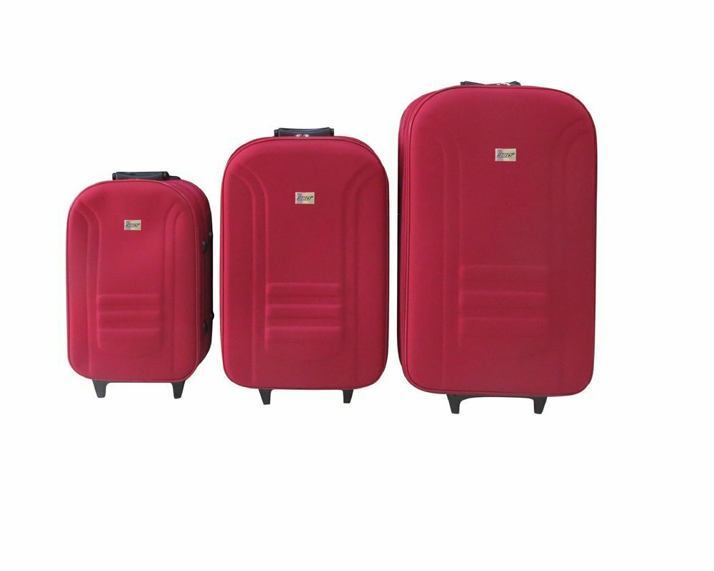 Set x3 maletas blandas 360 rojo oferta en Tottus