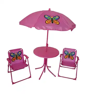 Tottus Set 2 sillas + sombrilla rosado oferta