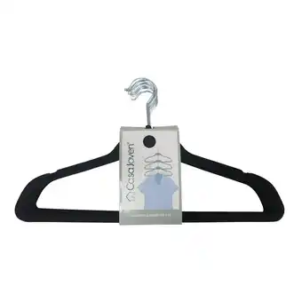 Tottus Set x 10 colgadores de gamuza negro oferta