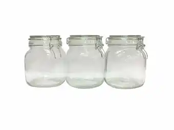 Tottus Set x3 canisters vidrio 1000ml oferta
