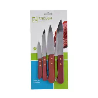 Tottus Blister de cuchillos mango madera oferta