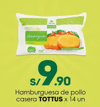 Tottus Tottus Hamburguesa de Pollo Casera 14 un oferta