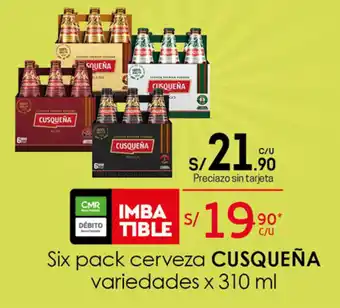 Tottus Cusqueña Cerveza Variedades 6x310ml oferta
