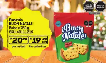 Hiperbodega Precio Uno Panetón BUON NATALE Bolsa x 750g oferta