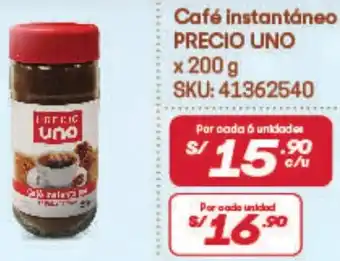 Hiperbodega Precio Uno Café instantáneo x 200g oferta