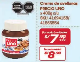 Crema de avellanas x 400g c/u