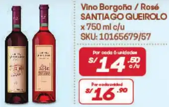 Hiperbodega Precio Uno SANTIAGO QUEIROLO Vino Borgoña / Rosé x 750 ml c/u oferta
