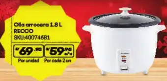 RECCO Olla arrocera 1.8 L
