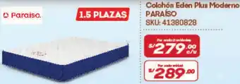 Hiperbodega Precio Uno PARAÍSO Colchón Eden Plus Moderno oferta
