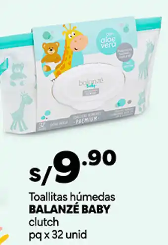Plaza Vea Toallitas húmedas BALANZÉ BABY clutch pq x 32 unid oferta