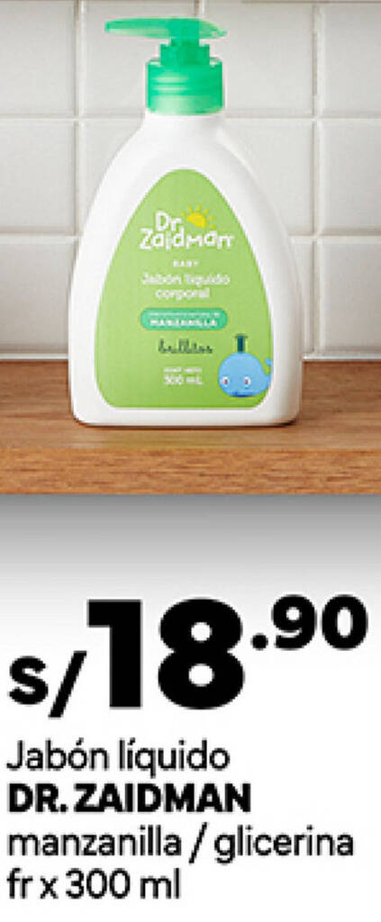 Plaza Vea DR. ZAIDMAN Jabón líquido manzanilla / glicerina fr x 300 ml oferta