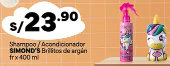 Plaza Vea Shampoo / Acondicionador SIMOND'S Brillitos de argán fr x 400 ml oferta