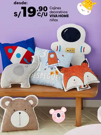Plaza Vea VIVA HOME Cojines decorativos niños oferta