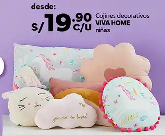 Plaza Vea VIVA HOME Cojines decorativos niñas oferta