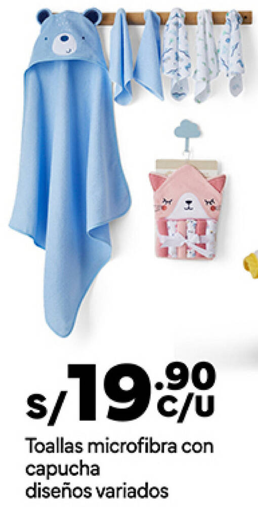 Plaza Vea Toallas microfibra con capucha diseños variados oferta