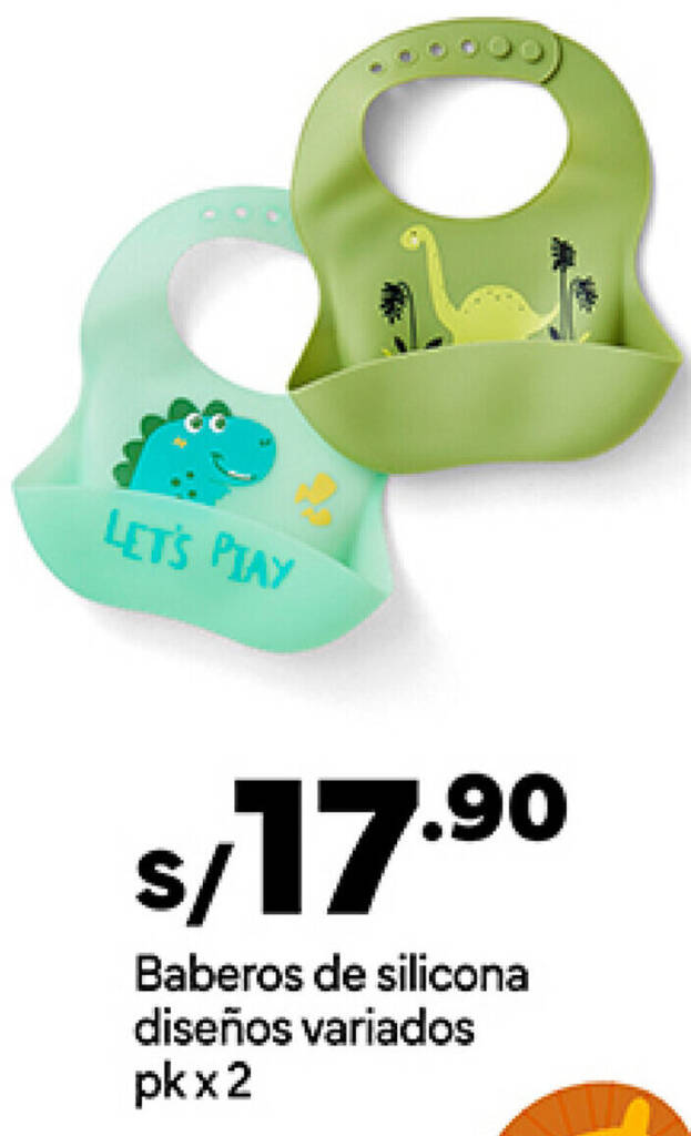 Plaza Vea Baberos de silicona diseños variados pkx2 oferta