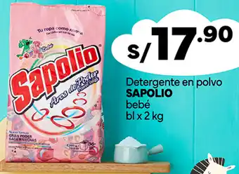 Plaza Vea Detergente en polvo SAPOLIO bebé bl x 2 kg oferta