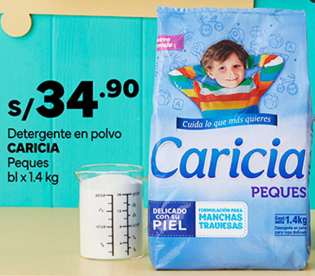 Plaza Vea CARICIA Detergente en polvo  Peques bl x 1.4 kg oferta