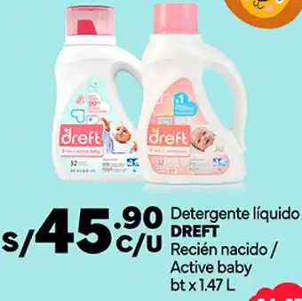 Plaza Vea Detergente líquido /U Recién nacido/ Active baby btx 1.47 L oferta