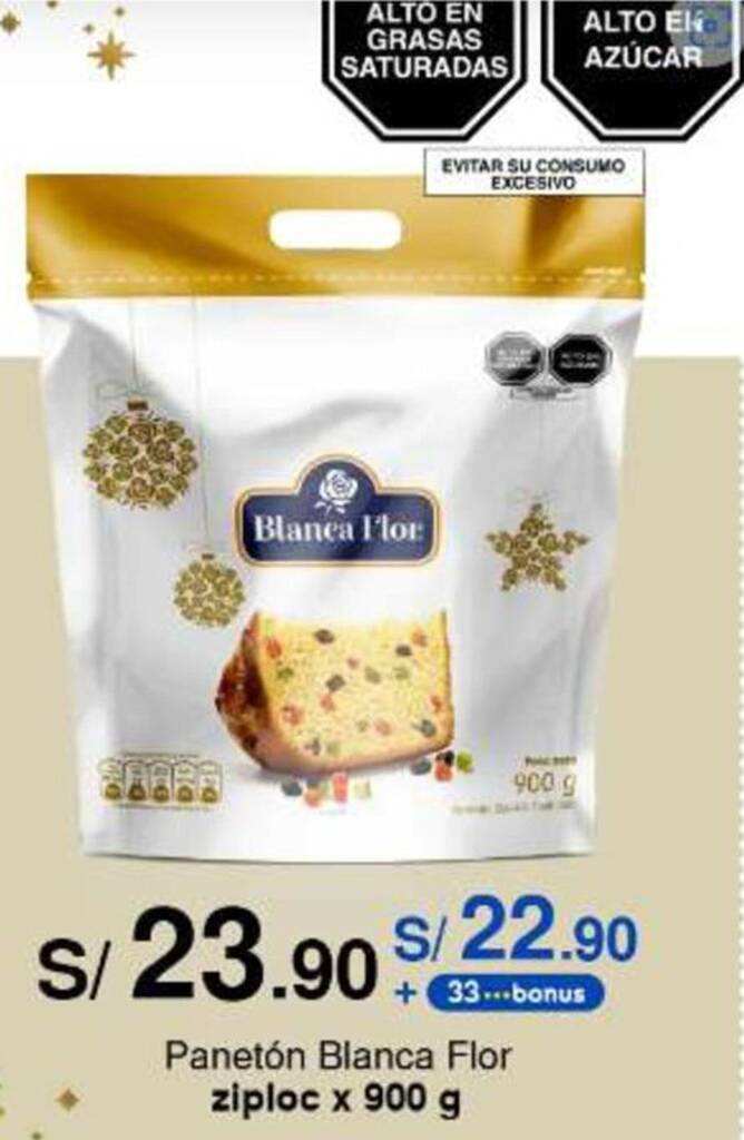Metro Panetón Blanca Flor ziploc x 900 g oferta