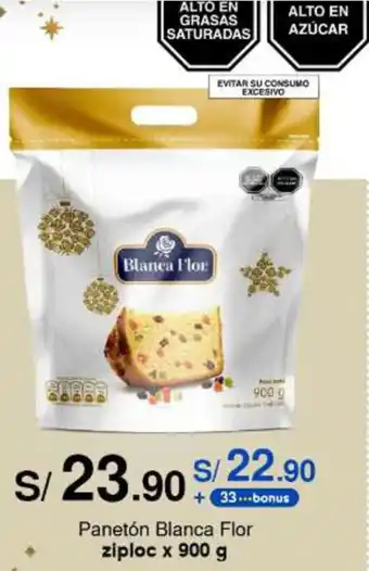 Metro Panetón Blanca Flor ziploc x 900 g oferta