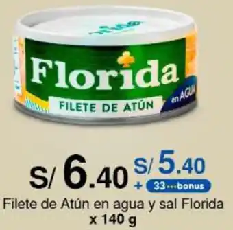 Metro Filete de Atún en agua y sal Florida x 140 g oferta