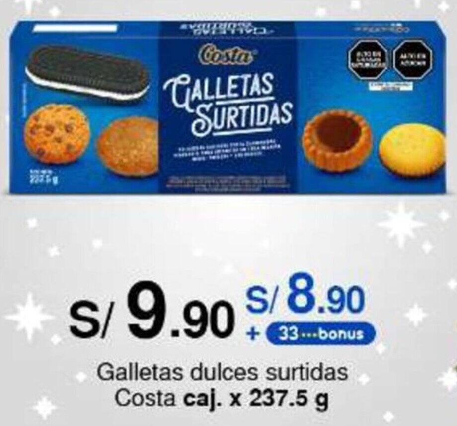 Metro Galletas dulces surtidas Costa caj. x 237.5 g oferta