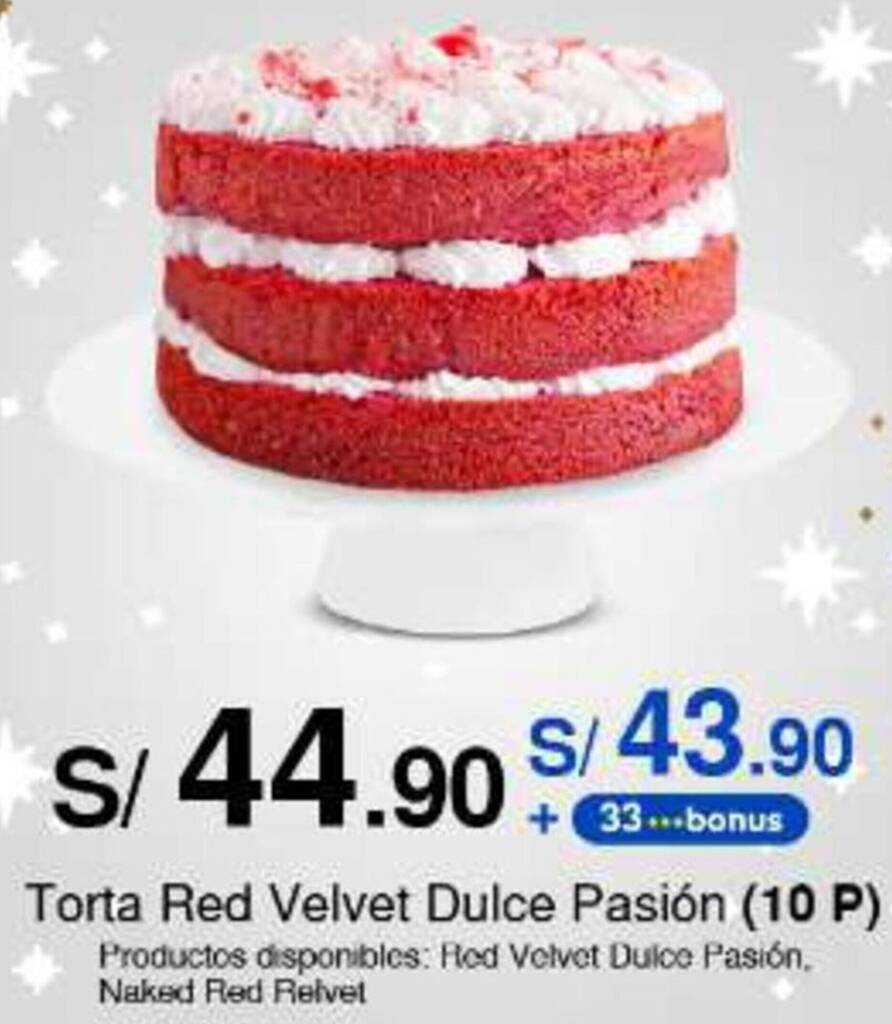 Metro Torta Red Velvet Dulce Pasión oferta