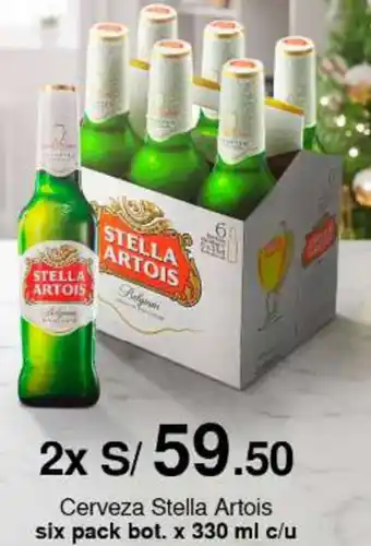 Metro Cerveza Stella Artois six pack bot. x 330 ml c/u oferta