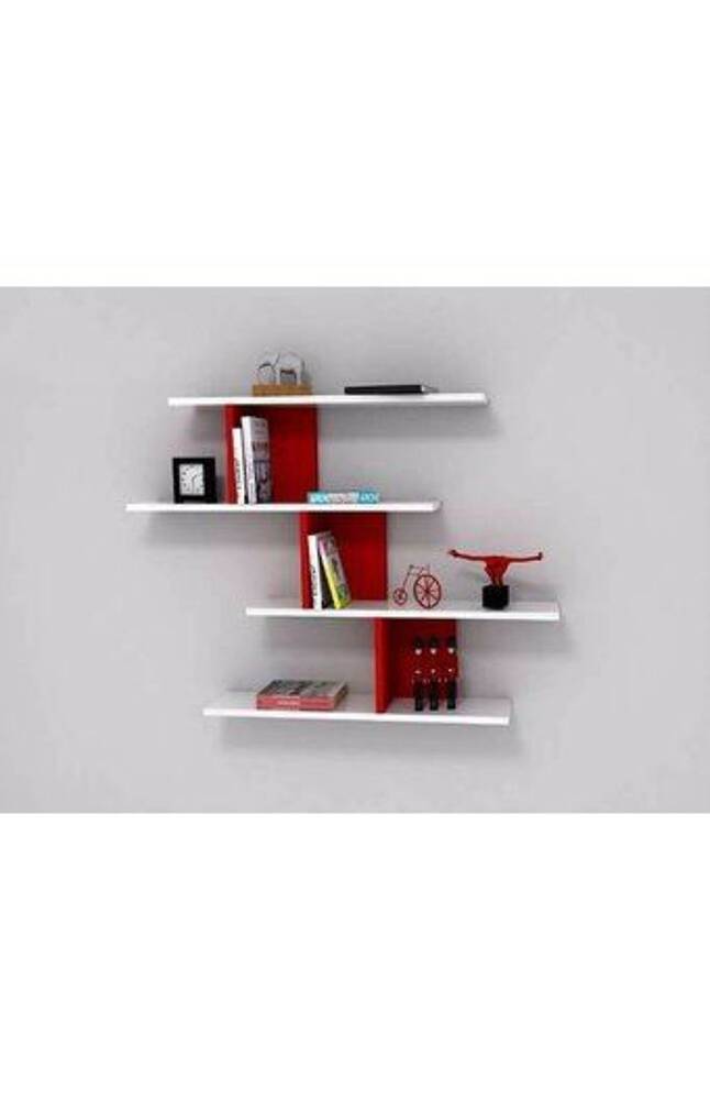 Tiendas EFE Repisa de 4 secciones decohome sandi blanco y rojo oferta